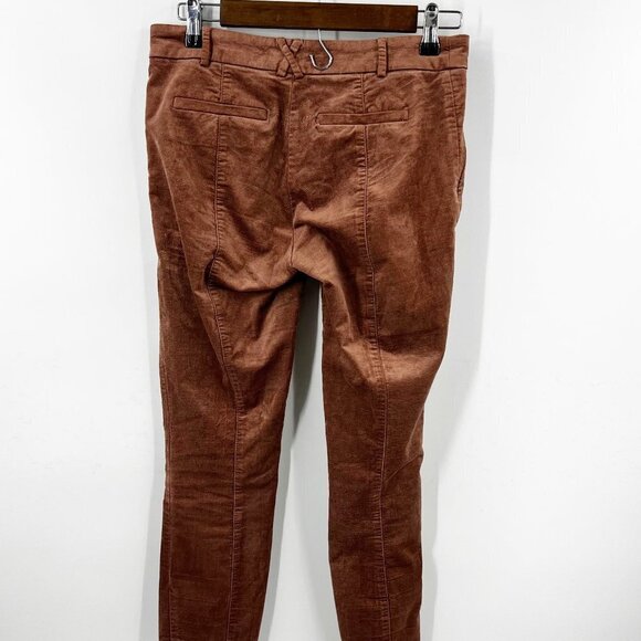 ✅ Anthropologie Essential Slim Velvet Cropped Pants ROSE GOLD SIZE O - Picture 5 of 8